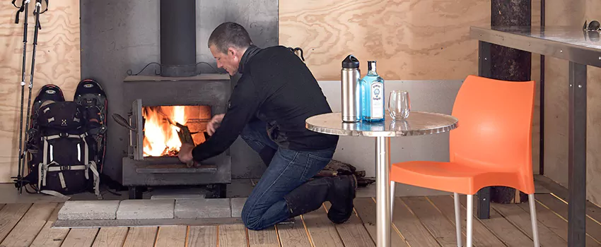 Open Hearth Wood Fireplace Installation in Crystal Lake, AB